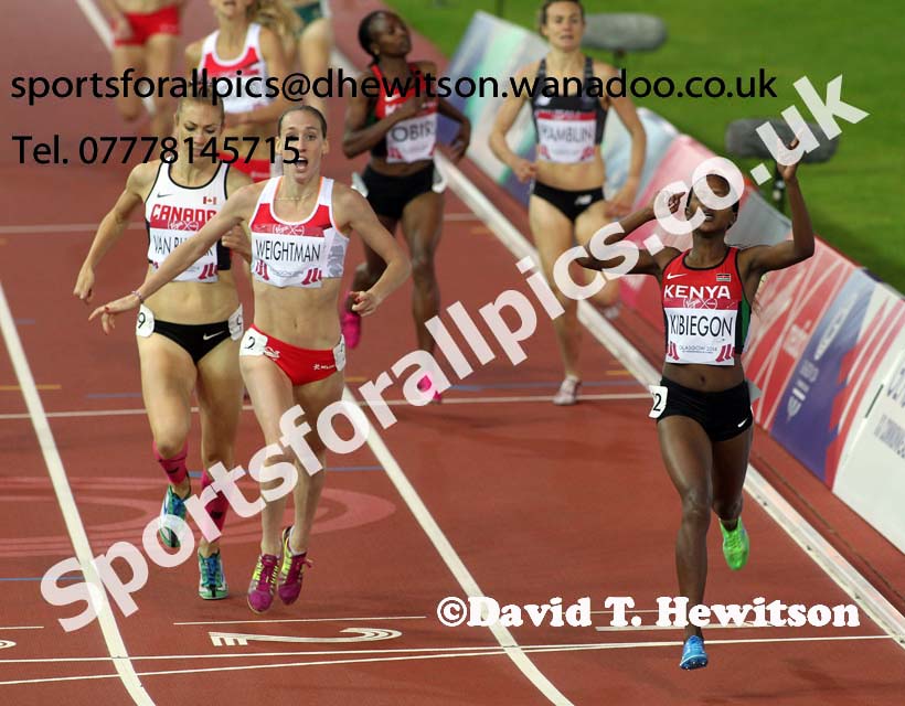Laura Weightman (England) finishing 2nd in the 1500 metres, 2014 Commonwealth Games, Glasgow. Photo: David T. Hewitson/Sports for All Pics